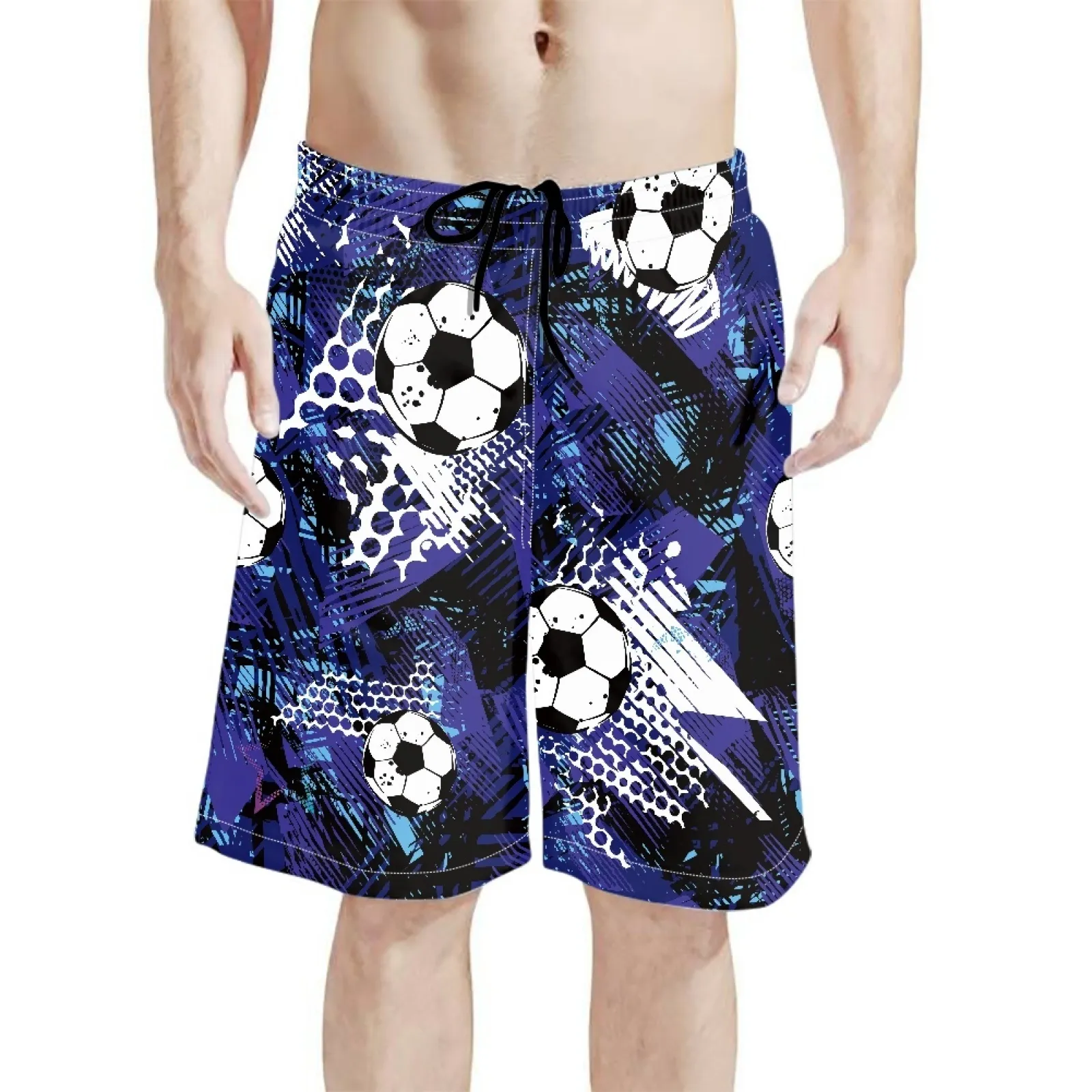 Mäns shorts Fotbollsfotbollsmönster Leisure Vacation Surf Board Surfing Beach Trunks Swimming Wear Bermudas Masculina Badkläder 230308