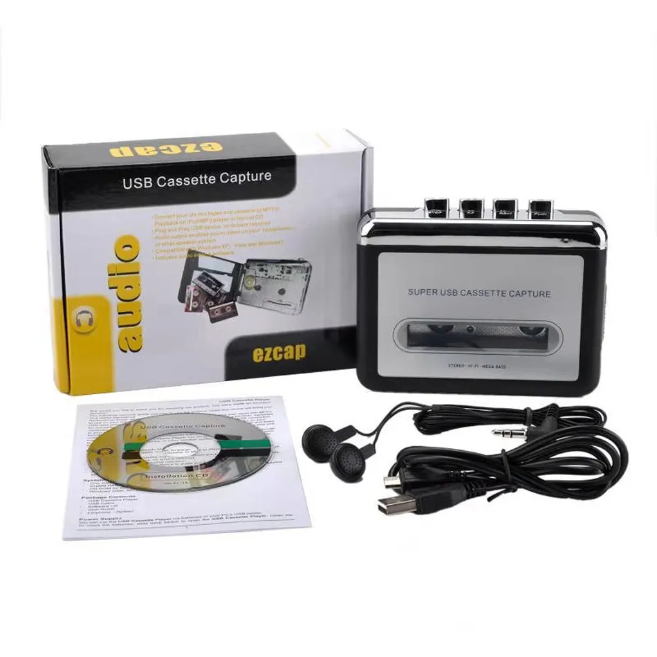 EZCAP218 USB 카세트 캡처 플레이어 테이프에 PC Old Cassette to MP3 형식 변환기 오디오 레코더 Walkman Auto Reverse