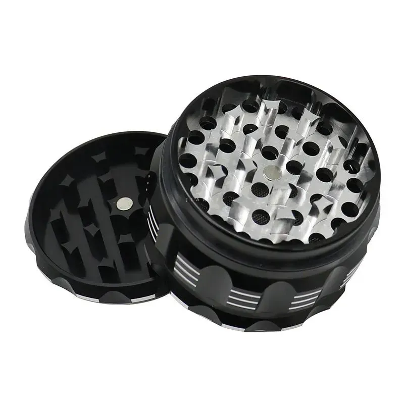 Metal Smoking Grinders Speaker Shape Herb Tobacco Metal Shredder Hand Mechanical Grinder 63mm