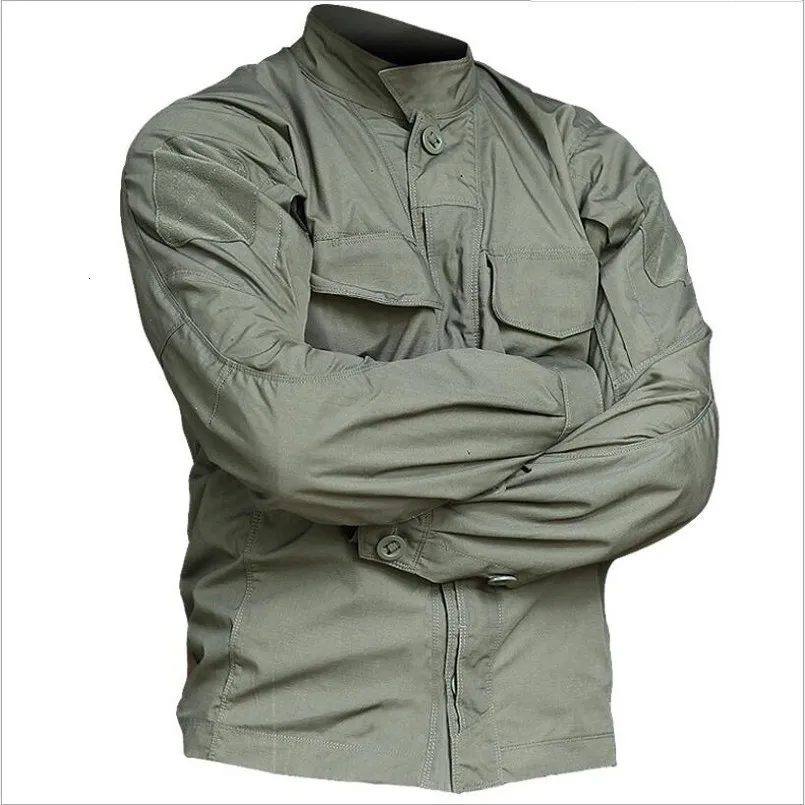 Chemises décontractées pour hommes est chemise à manches longues tactique militaires tactiques soldats uniformes haute qualité multi-poches chemises cargo vêtements de camouflage 230308