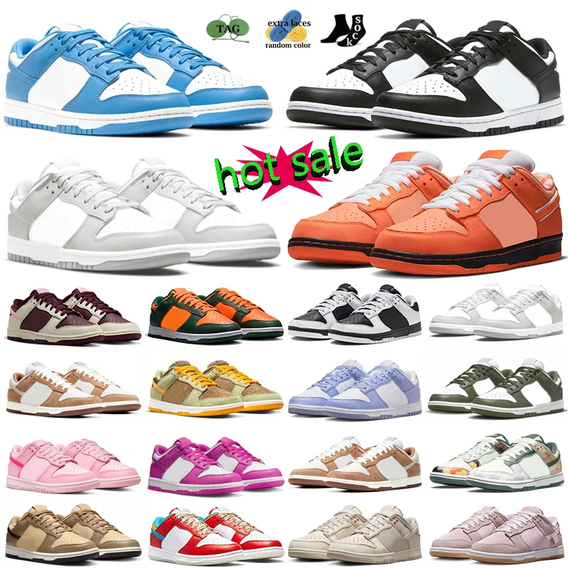 Löpskor Panda Mens Sneakers Triple Pink Orange Hummer Gray Fog Syracuse Team Green University Blue Walking Low Sports Trainers Storlek 36-47