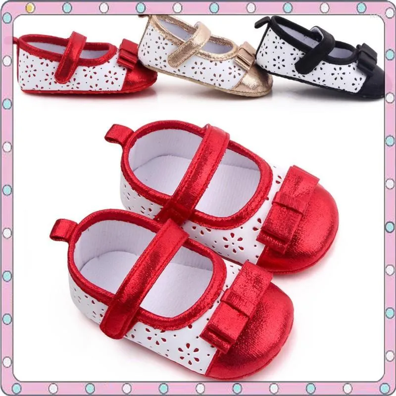 First Walkers Princess Mary Jane Girls Shoes Born Sweet Candy Bowknot Flat Shiny Walker Fashion Toddler Infant Soft Soled Baby