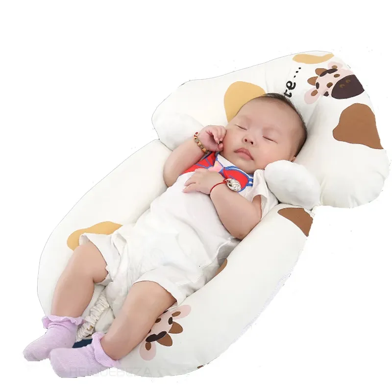 Kuddar Cartoon Baby Nursing Pillows Born Born Head Protector Sängkläder Sovform Borttagbar Justerbar Baby Soothing Cushion 230309