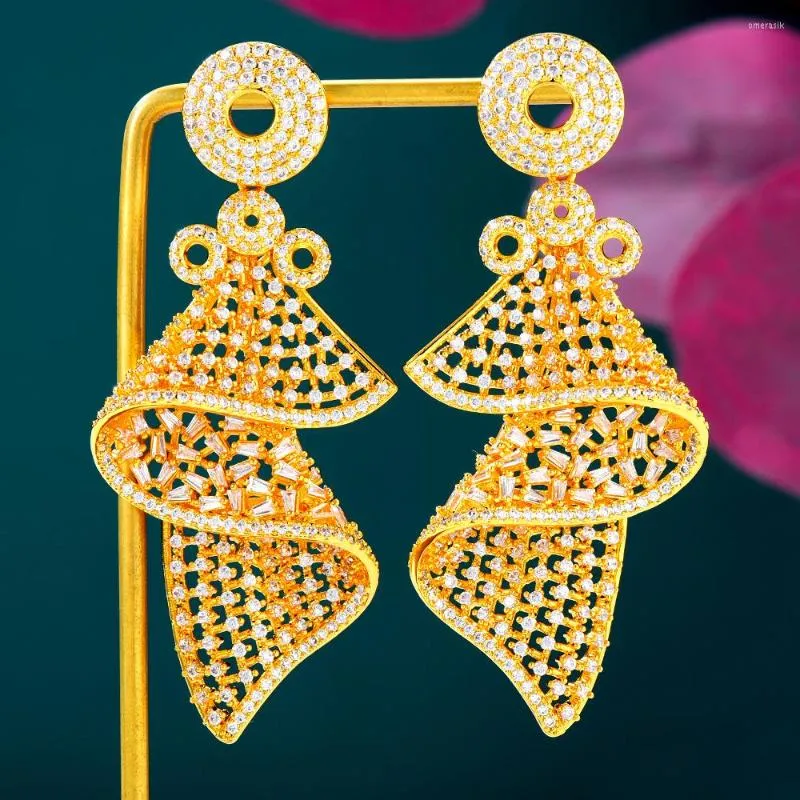 Dangle Earrings Soramoore Luxury Gorgeous Big For Women Wedding Cubic Zirconia Dubai Bridal Costume Jewelry Summer Party