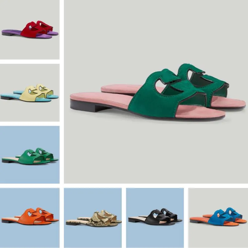 Summer Luxury Interlocking Sandals Shoes Women Cut-out Slide Flats Timeless Elegance Slip On Female Flip Flops Perfect Nice Lady Slippers EU35-42