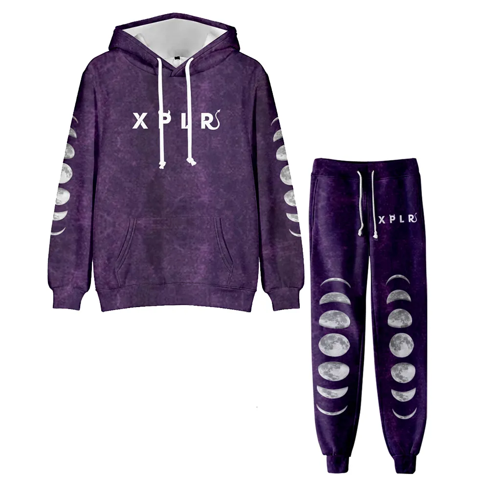 Мужские спортивные костюмы WAWNI XPLR Hell Week 22 Cloud Hoodies Two Piece Set Sam and Colby Толстовки Брючный костюм Red Tie Dye HoodieSweatpants Sets 230308