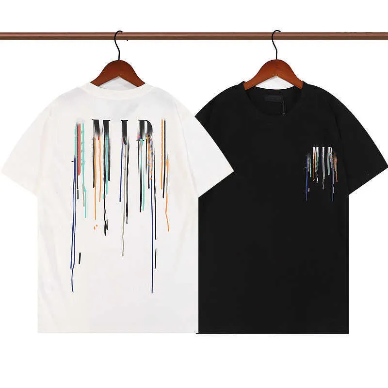 T-shirt da uomo di design da donna Fashion Splash Ink Graffiti T-shirt stampata da uomo T-shirt casual in cotone Manica corta Oversize Hip Hop Streetwear