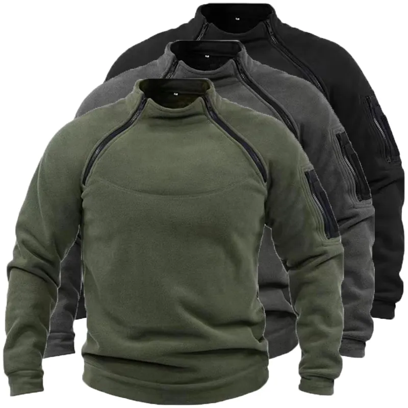 Herren Hoodies Sweatshirts US SWAT Tactical Outdoor Polar Fleece Jacke Jagdkleidung Warmer Reißverschluss Pullover Mann Winddichter Mantel Thermo-Wanderpullover 230308