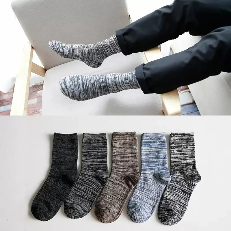 Chaussettes longues en coton pour hommes, Style britannique, élite, tenue décontractée, M1, vente en gros, 2023