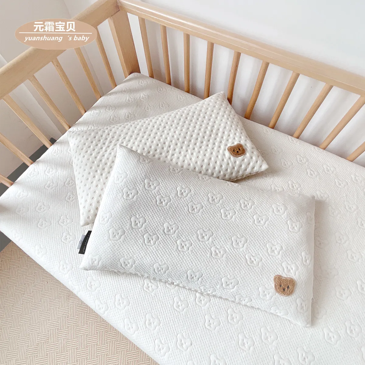 Kuddar Pure Cotton Air Layer Children's Pillow kan tas bort och tvättas Baby Pillow 1-5 år gammal dagisskudde Four Seasons Pur 230309