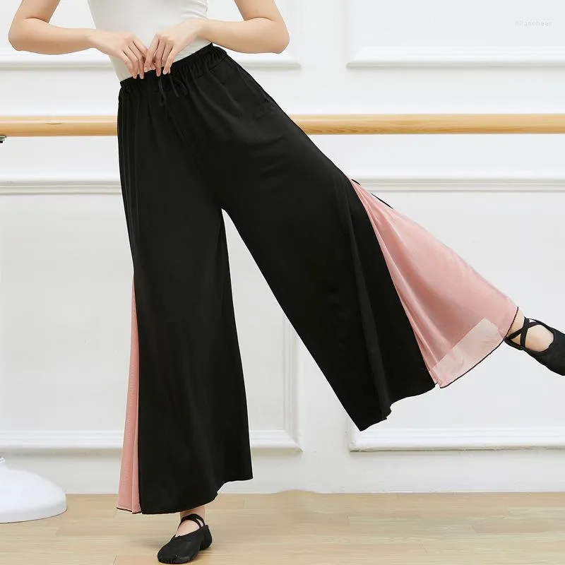 Stage Wear Adult Modal Mesh Belly Dance Palazzo Pants Wide Leg Trousers Costume For Women Practice Dancing Clothes Dancer Clothing