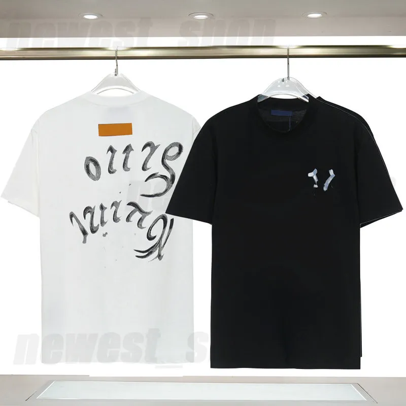 2023 Diseñador Camisetas para hombres Polos Polos Mens Camisetas Summer Tamish Luxury Black White Color Simple impresión Camiseta de algodón casual