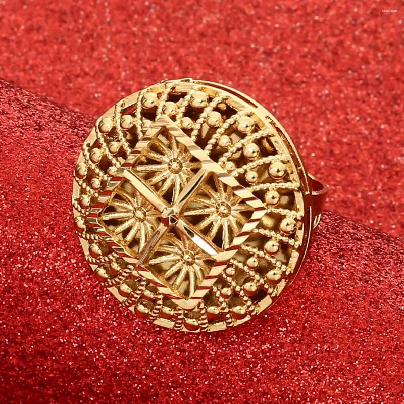 Pierścionki ślubne Etiopski pierścionek dla kobiet złoty kolor Erytrea Africa moda biżuteria na Bliskim Wschodzie