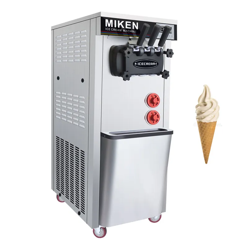 Máquina de sorvete macia Comercial Comercial Três Cabeça de Ice Cream Vertical Máquina