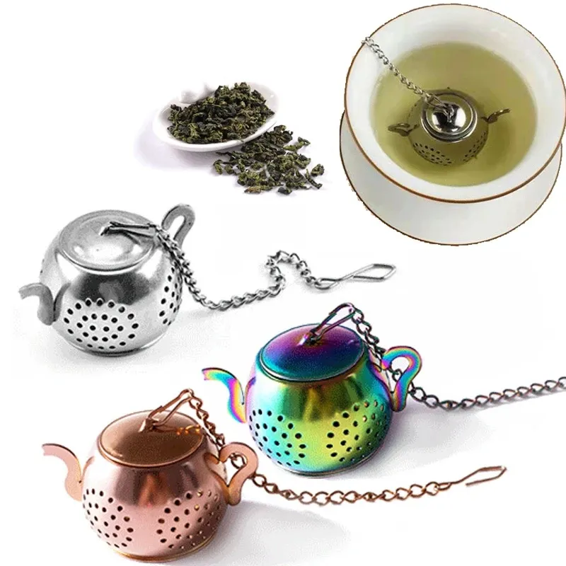 Creative Tea Strainers Tea Tools Teapot Shape 304 Stainless Steel Tea Infuser Accessories