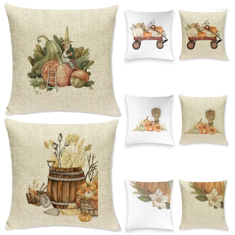 Travesseiro de natal decoração travesseiro linho simples estilo retrô de estilo vegetal sofá capa personalizada fundada cojines45x45