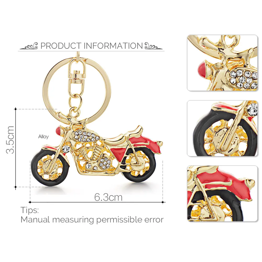 Key Rings Exquisite Creative Enamel Crystal Key Chains Amazing Motorcycle Keyrings Keychains Holder Rings For Car Best Gift K311 New