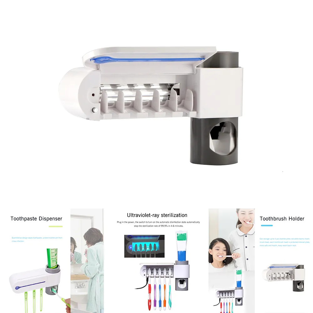 Porte-brosses à dents, ensemble d'accessoires de salle de bains, distributeur automatique de dentifrice, outils de support mural 230308