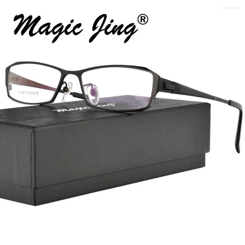 Óculos de sol Fios Magic Jing Man Pure Titanium Myopia EyeGlasses Prescrição de óculos Prescrição de óculos Spectacles 8132