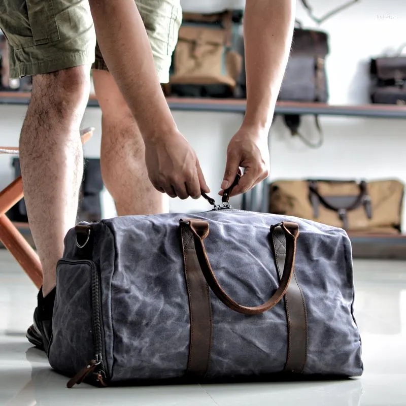BULUAN Oil Wax Canvas Gregory Duffel Large Capacity Travel Handbag For Men Retro Excursion Messenger Bag From Huhaiya 68.49 DHgate.Com