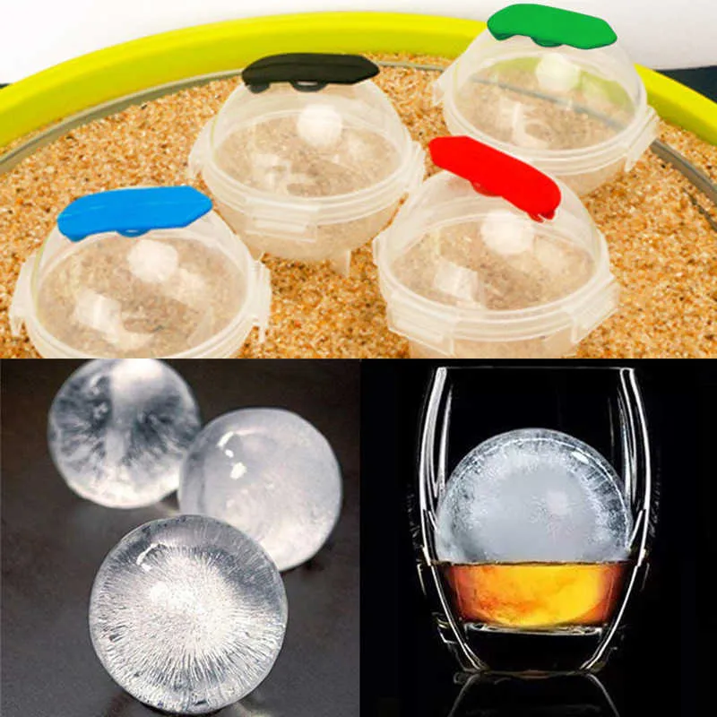 Glassverktyg 4st Ball Ice Molds Sphere Round Ball Ice Case Cube Makers Home and Bar Party Kitchen Whisky Cocktail Diy Ice Cream Mold Z0308