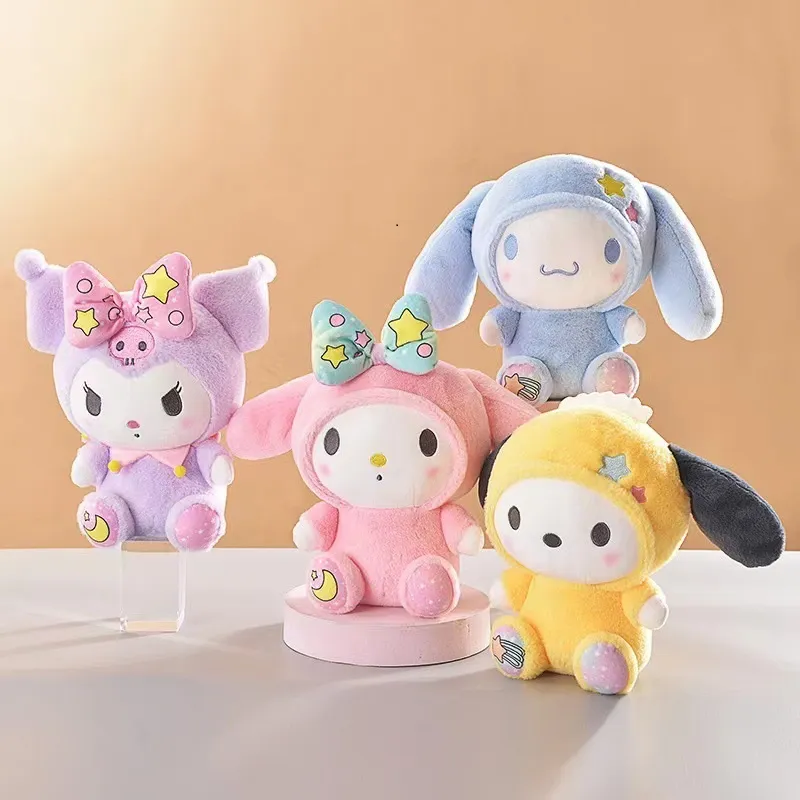 23 سم لطيف Kawaii Cinnamoroll Dog Kuromi Toy Sanrio Plushies Sanrio-Plush Melody Plush