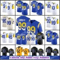 10 Cooper Kupp Jersey 99 Aaron Donald Rams''Football 9 Matthew Stafford Jalen Ramsey Odell Beckham Jr Bobby Wagner Cam Akers Robert Woods Van Jefferson