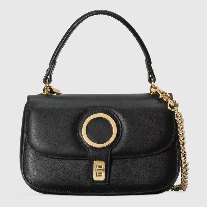 حقيبة الكتف من Blondie أعلى المقبض أوفيديا حقيبة اليد النساء كروس سيدة Sacoche Genunie Leather 735101 Gold Tooldery Hardware