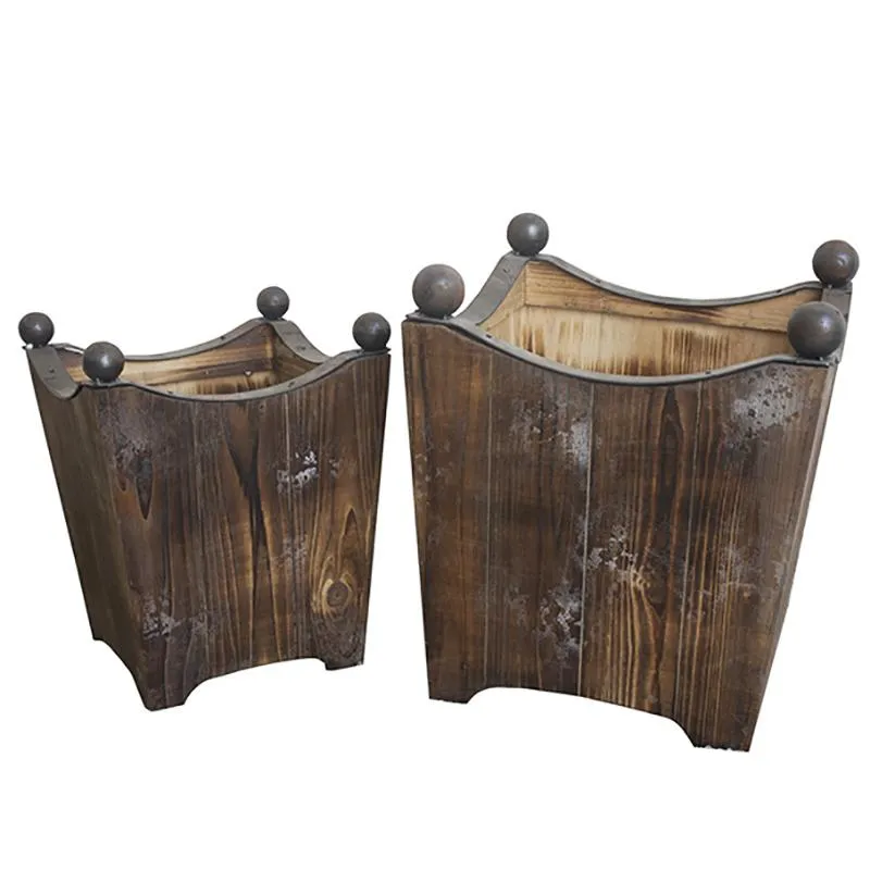 Eco Friendly Solid Wood Driftwood Planter For Outdoor Flower Pot Retro