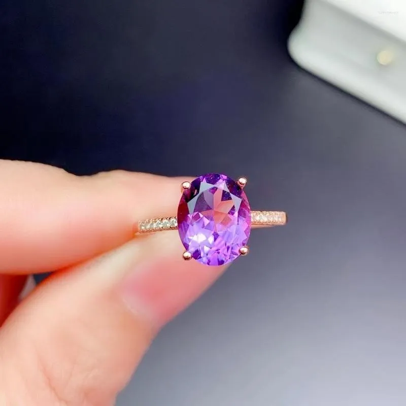 Cluster Rings KJJEAXCMY Fine Jewelry S925 Sterling Silver Inlaid Amethyst Girl Ring Support Test Chinese Style Selling