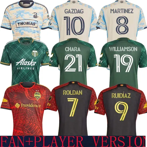 2023 Philadelphia Union Soccer Courseys Seattle Sounders Porland Gazdag Player Timbers Bedoya Martinez Glesnes Away Jersey Football Shirt Wil