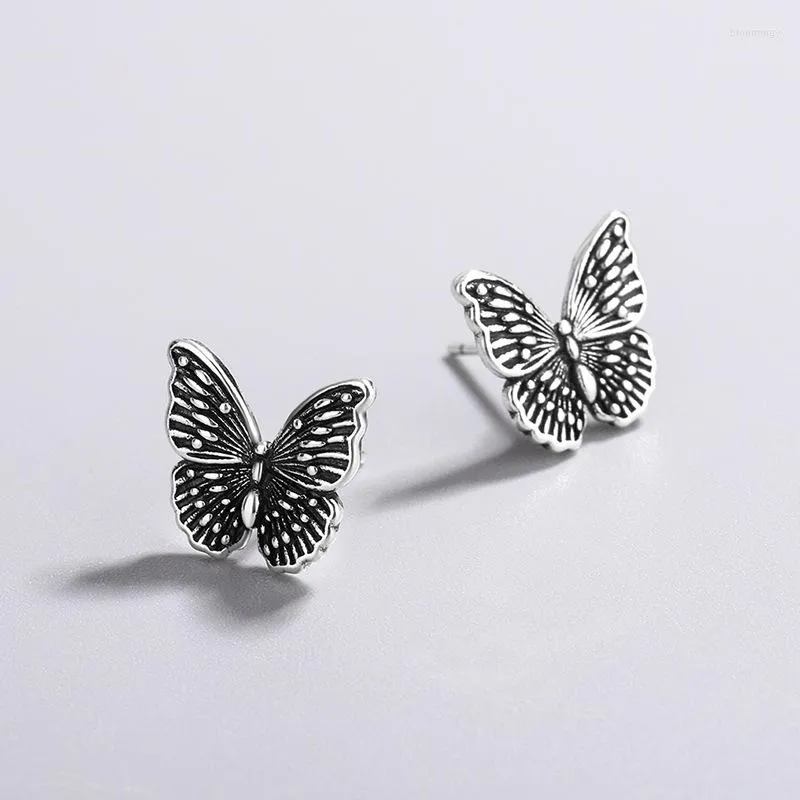 Stud Earrings Retro Vintage Butterfly Animal Dainty Silver Color For Women Fashion Cute Jewelry Gifts