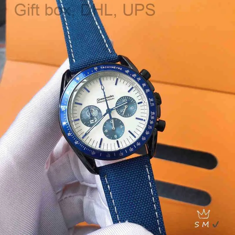 Многофункциональная перепечатка OMG Speed ​​Master DSINR Заручистые часы Businss M Luxury MN G Awatchs Ntlan Six Ndl Tiin Surf Blt Watch