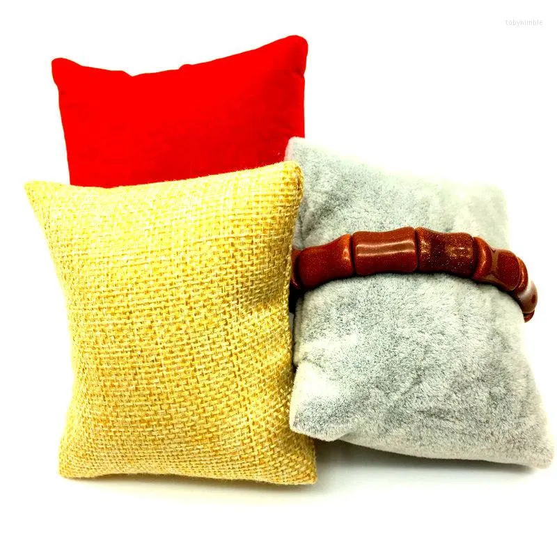 Jewelry Pouches 3PCS White Velvet Bracelet Watch Display Pillows