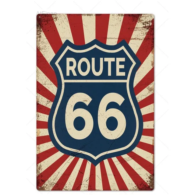 Nostalgic-Art Targa Vintage Route 66 – Cartello In Metallo 30x40 Cm, Decorazione Retrò Per Casa E Garage, Idea Regalo USA - 3