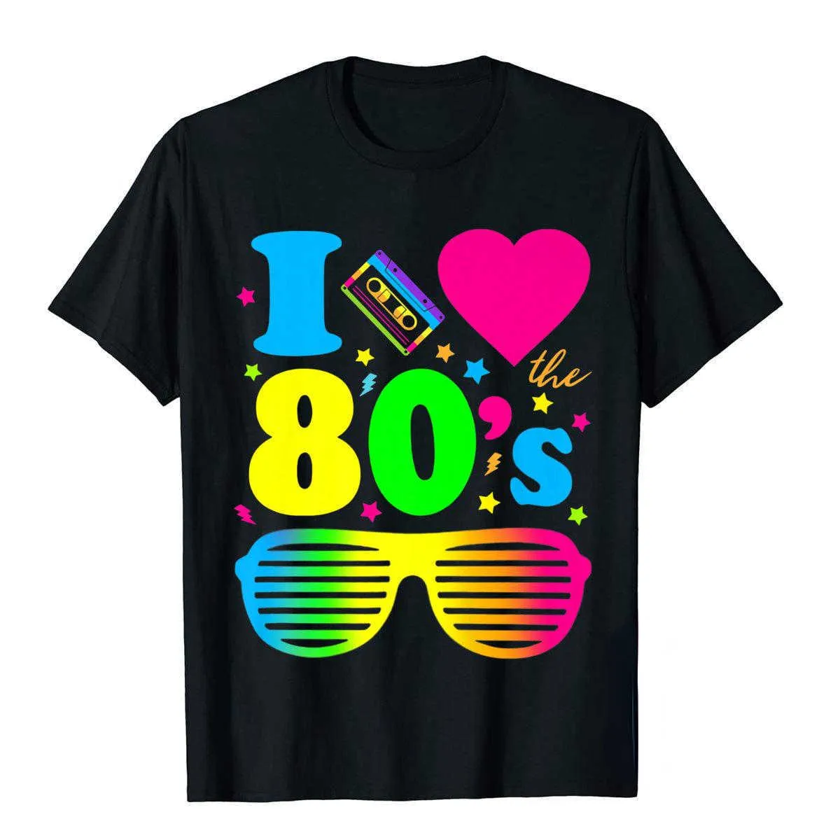 T-shirt maschile I Love the anni '80 Abiti per donne e uomini Feste Funny T-shirt maglietta Tops Tops Designer Casual Streetwear O-Neck G230309