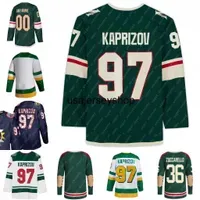 Hockey Jersey 97 Kirill Kaprizov Marcus Foligno Matthew Boldy Mats Zuccarello Kevin Fiala Joel Eriksson Ek Jared Spurgeon Matt Dumba Marc-Andre Fle