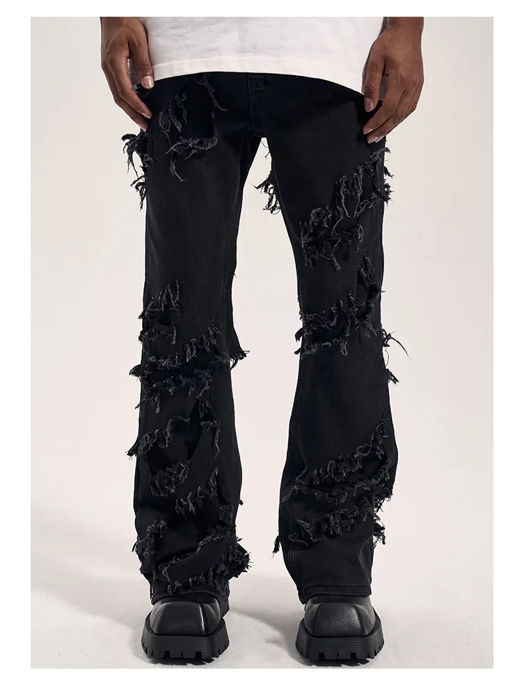 パンツ Backlash damage flare denim pants emo Backlash damage flare denim pants emo