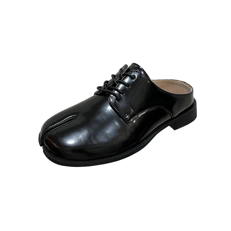 Tofflor modemän mäns avslappnad delad tå platt skor mikrofibric designer man casual skor snörning manliga glider tabi skor mans tofflor