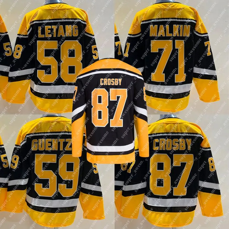 Custom 2023 Winter Classic Sidney Crosby Jersey Kris Letang Jake Guentzel 66 Lemieux Evgeni Malkin Hoquei Jerseys Black Blue Blue Stadium S De 153 28 DHgate