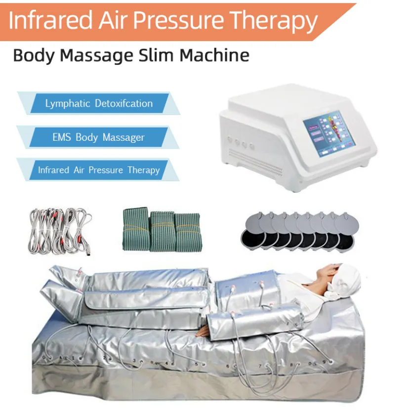 Shipping Free 3 In 1 Heating Air Pressure Infrared Muscle Stimulator Pressotherapy Slimming Machine For Lymphatic Drainage Body Shaping168