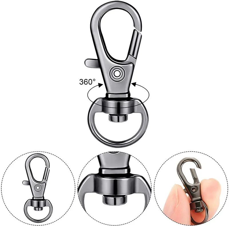 DHL700pcs Hangers Swivel Karabijn Haken Sleutelhanger Split Key Ring Connector voor Tas Riem Hond Kettingen DIY Sieraden Maken Bevindingen