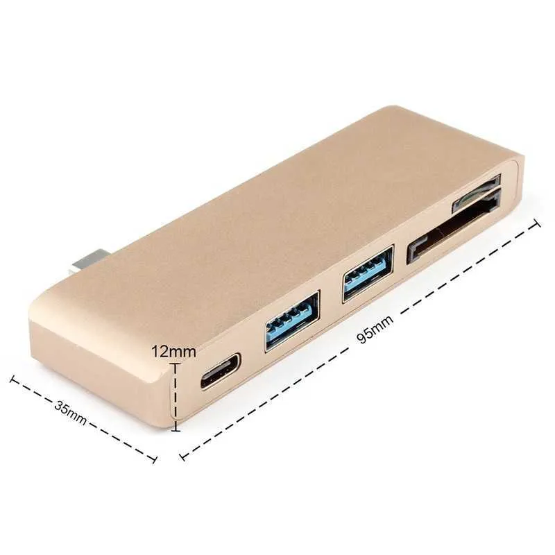 USB C Hub To TF SD Reader Slot 3.0 PD Thunderbolt 3 Adapter for MacBook New Pro Air 12 13 15 16 2020 2019 A2141