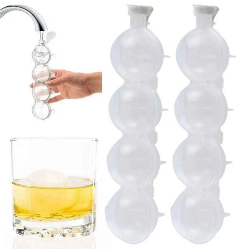 Ice Cream Tools 4 Cavity 55cm Big Size Ball Ice Molds Sphere Round Ball Ice Cubes Makers Home Bar Party Kitchen Whiskey Cocktail DIY Ice Moulds Z0308