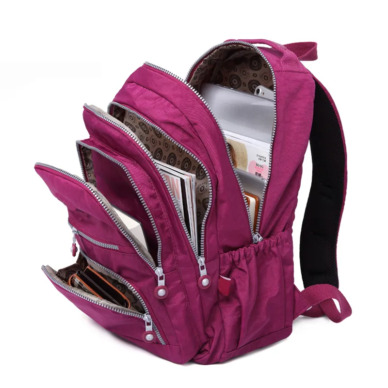 Sacs d'école Sac à dos d'école pour adolescente Mochila Feminina Femmes Sacs à dos Sac A Do Nylon Étanche Casual Laptop Bagpack Femme 230309