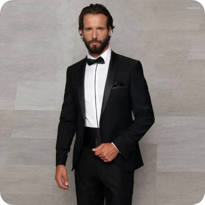 Ternos masculinos Men Black Men Wedding Blazers Man Tuxedos Smokings Slim Fit Terno Masculino Casas Costume Homme Mariage 2 peça