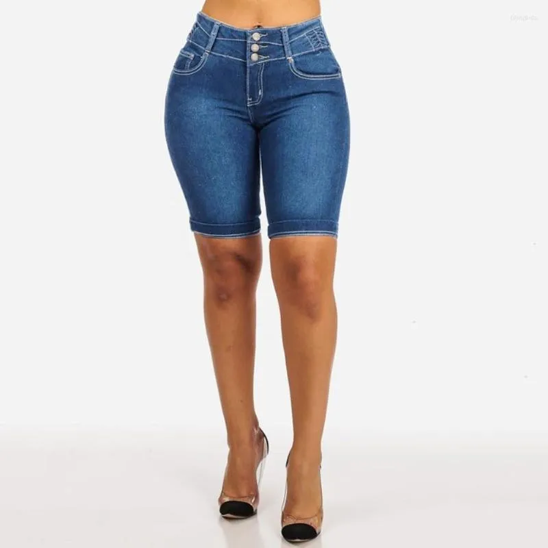 Women's Shorts Plus Size Denim Women Summer Elastic Slims Fit Bodycon Knee Length Skinny For Short Feminino