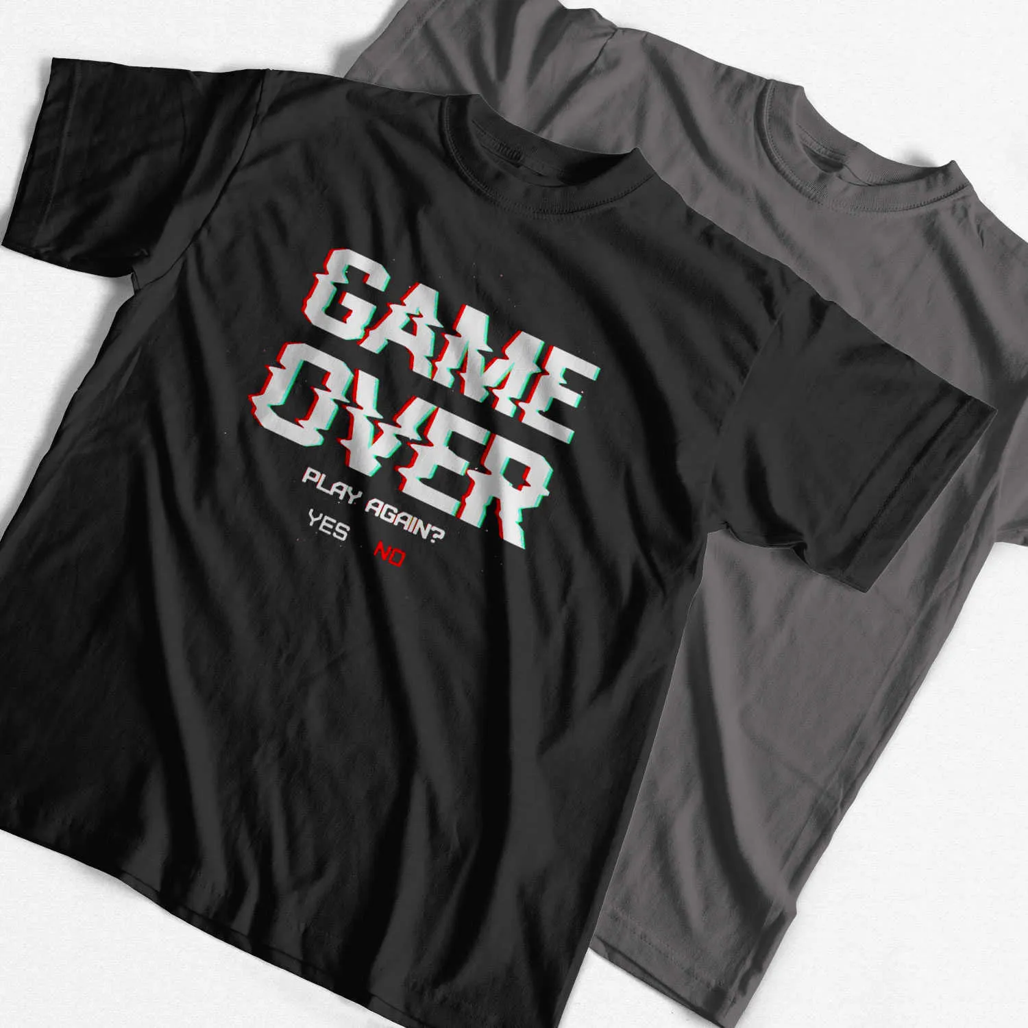 Camisetas para hombre COOLMIND 100% algodón Game Over Print Camiseta para hombre Casual Funny Men Camiseta Cool o-cuello Camiseta de algodón para hombre Camisetas Tops G230309
