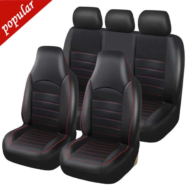 Fundas universales de cuero PU para asiento delantero de coche, cojines de asiento de coche de estilo moderno con respaldo alto, Protector Interior de asiento de coche