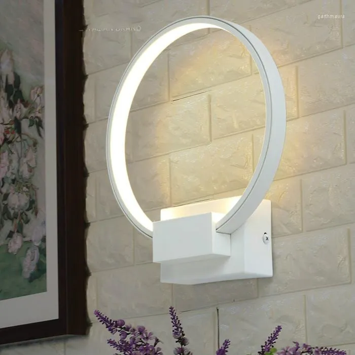 Lâmpadas de parede modernas 1 PCs anel LED Ring redondo espelho redondo tira iluminação de cabeceira de vara